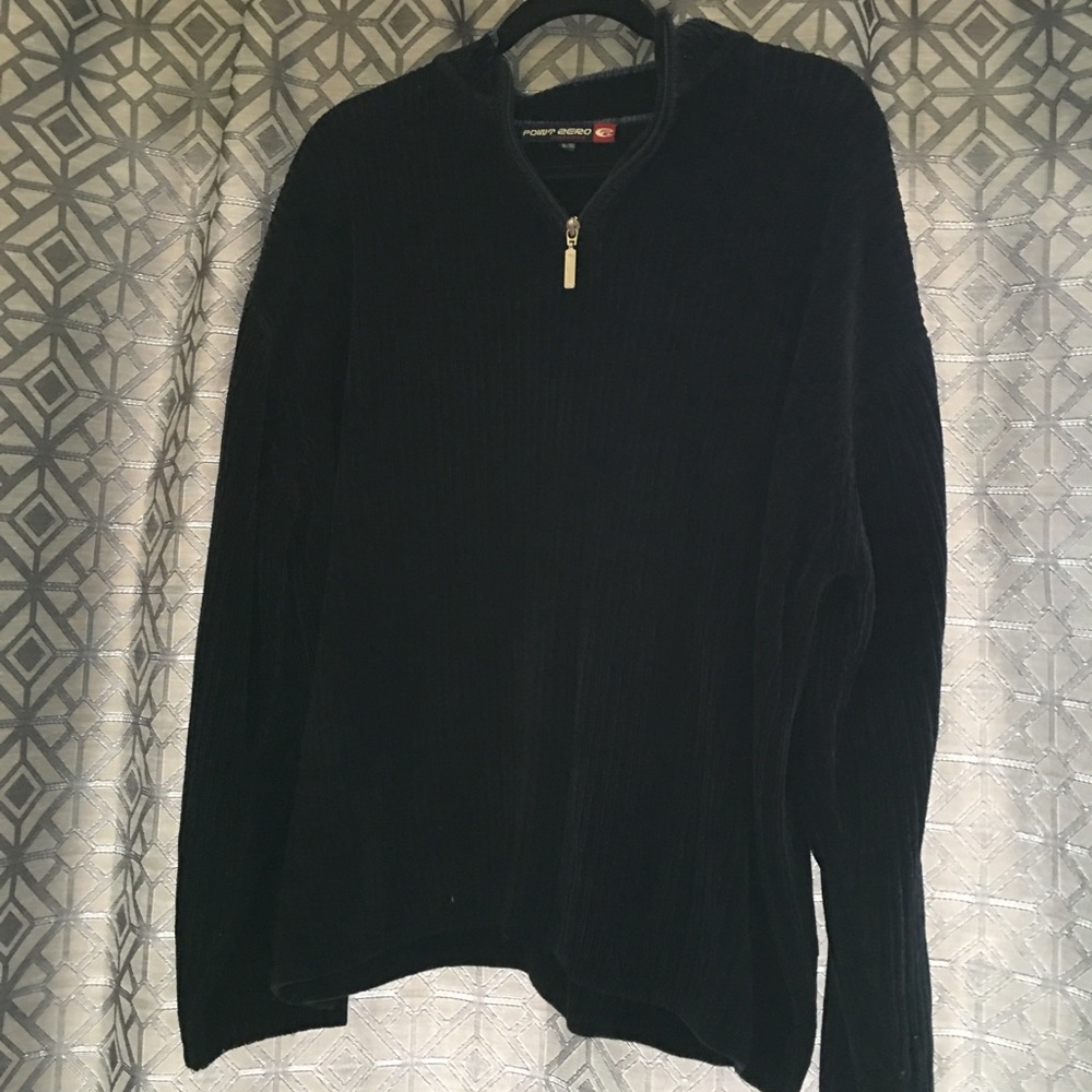 Navy quarter zip sweater